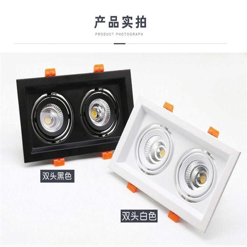 天花燈廠家直銷 3*7W三頭方形天花燈 cob方形天花燈 21W嵌入式天花燈