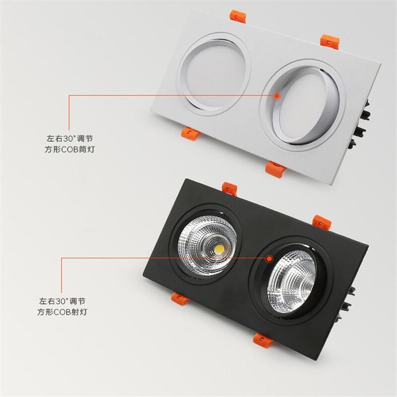 led天花燈廠家批發(fā) 2*15W雙頭方形天花燈 家庭裝修客廳30W嵌入式天花燈